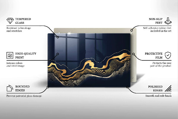 Copri piano cottura Linee dorate astratte