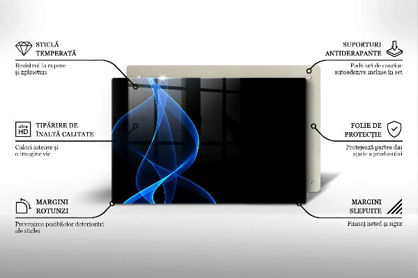 Copri piano cottura Linee blu di fumo