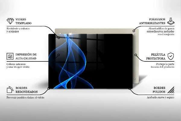 Copri piano cottura Linee blu di fumo