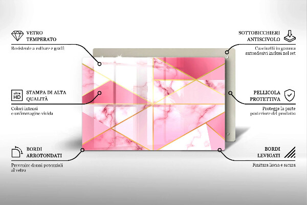 Copri piano cottura Marmo geometrico