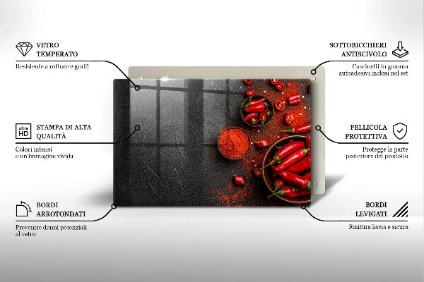 Copri piano cottura Peperoncini rossi
