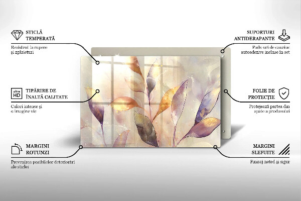 Protezione piano induzione Foglie boho dipinte