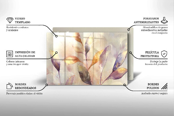 Protezione piano induzione Foglie boho dipinte