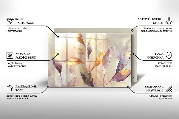 Protezione piano induzione Foglie boho dipinte