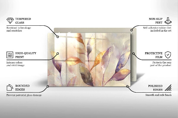 Protezione piano induzione Foglie boho dipinte