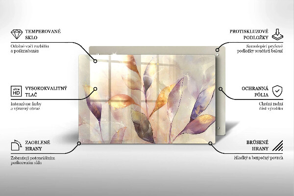 Protezione piano induzione Foglie boho dipinte