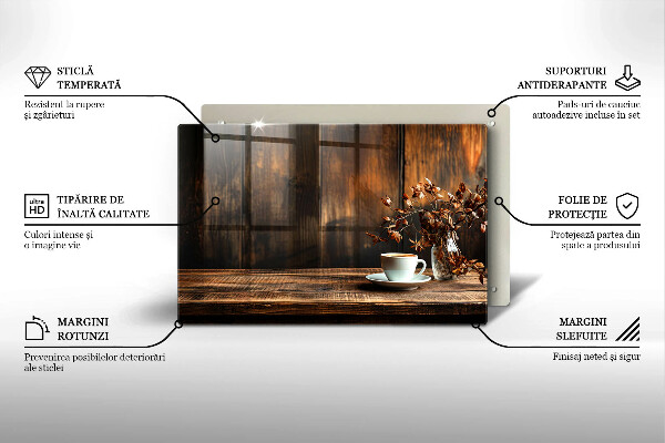 Copri piano cottura Tazza di caffè e legno