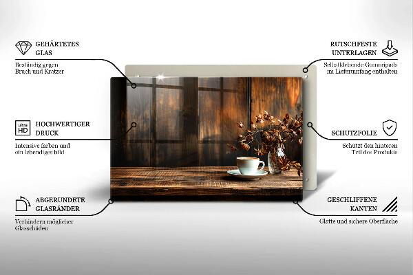 Copri piano cottura Tazza di caffè e legno