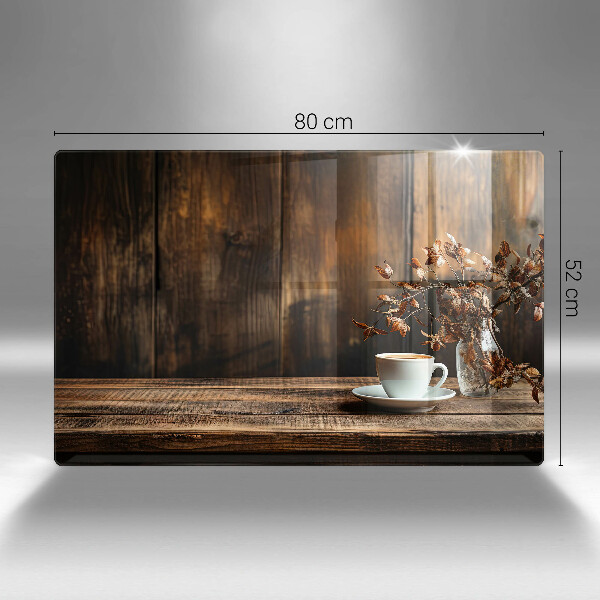 Copri piano cottura Tazza di caffè e legno