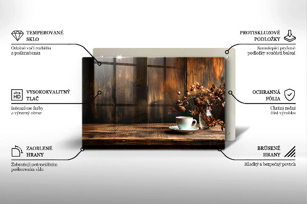 Copri piano cottura Tazza di caffè e legno