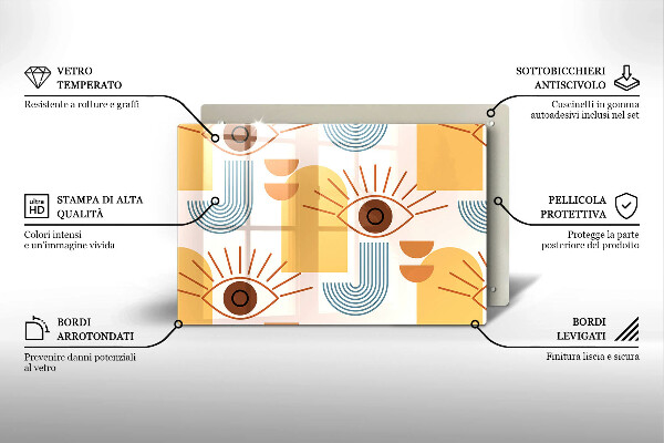 Copri piano cottura Modello occhi boho