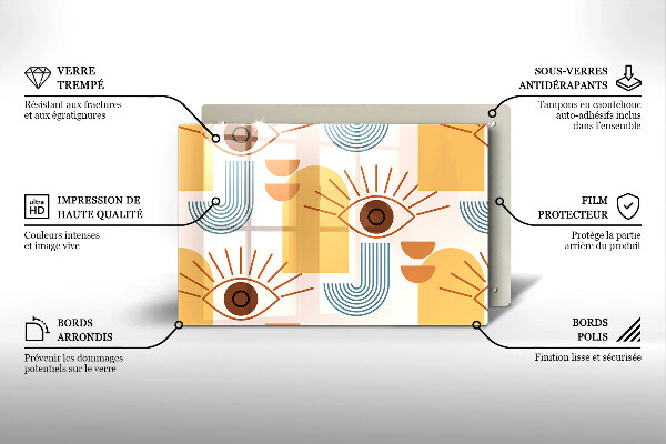 Copri piano cottura Modello occhi boho