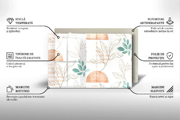 Copri piano cottura Modello di foglie Boho