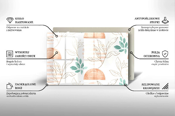 Copri piano cottura Modello di foglie Boho