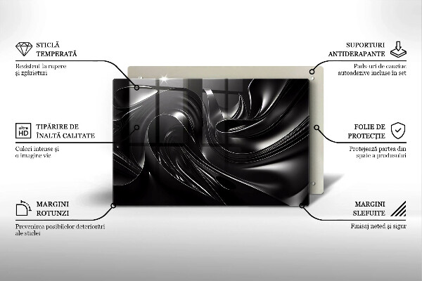 Copri piano cottura Messa nera astratta