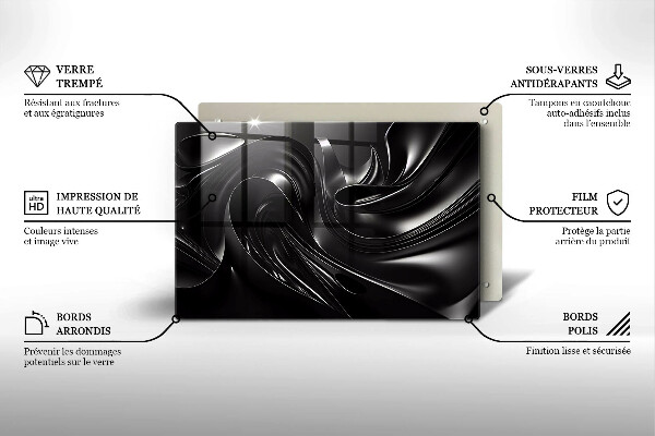Copri piano cottura Messa nera astratta