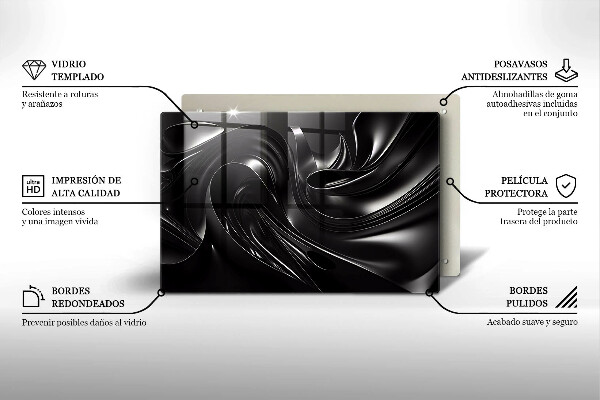 Copri piano cottura Messa nera astratta