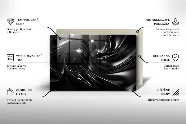 Copri piano cottura Messa nera astratta