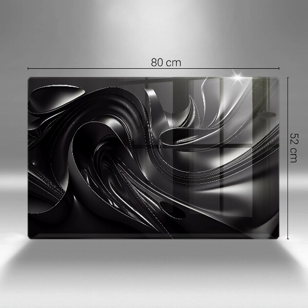 Copri piano cottura Messa nera astratta