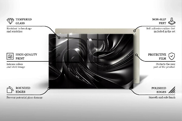 Copri piano cottura Messa nera astratta