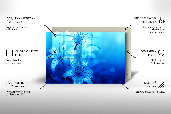 Copri piano cottura Fiori blu