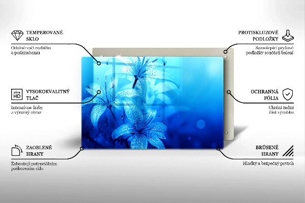 Copri piano cottura Fiori blu