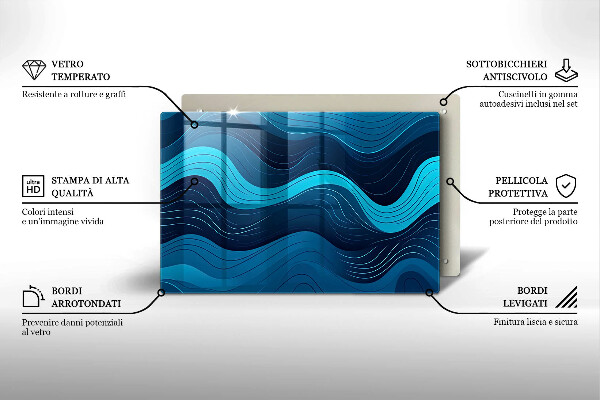 Copri piano cottura Onde astratte