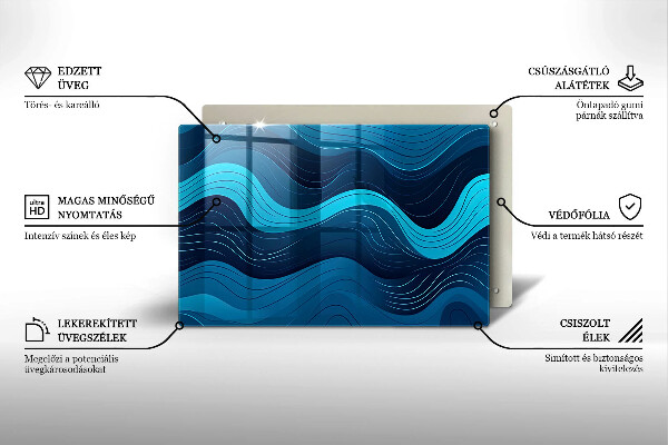 Copri piano cottura Onde astratte