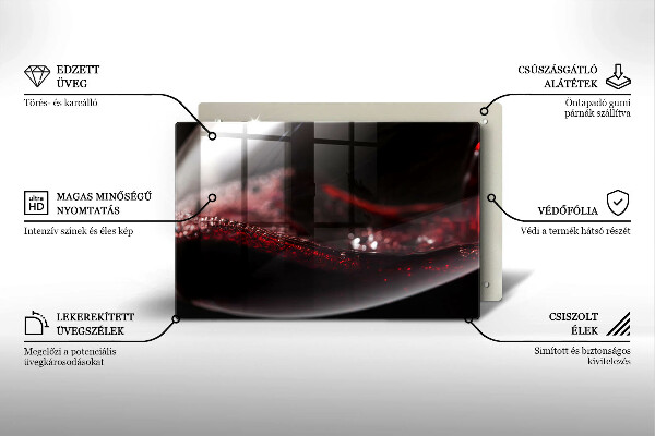 Copri piano cottura Vino rosso in un bicchiere