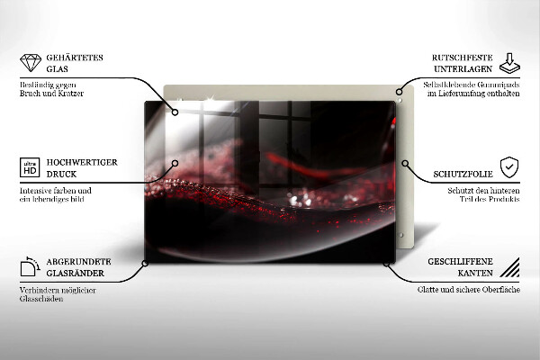 Copri piano cottura Vino rosso in un bicchiere