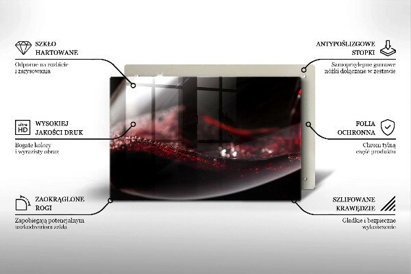 Copri piano cottura Vino rosso in un bicchiere
