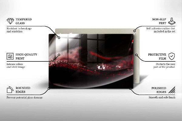 Copri piano cottura Vino rosso in un bicchiere