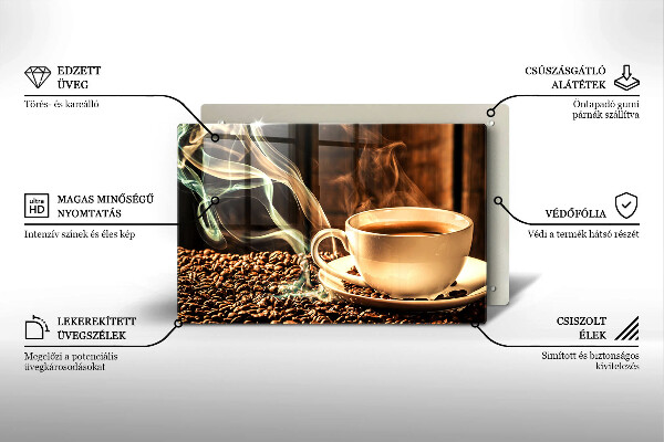 Copri piano cottura Tazza e chicchi di caffè