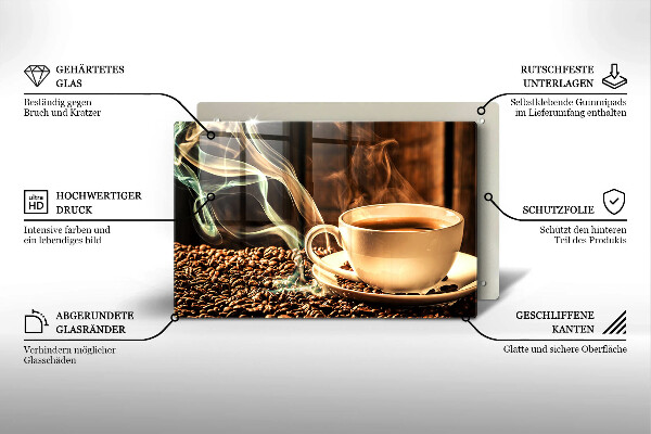 Copri piano cottura Tazza e chicchi di caffè