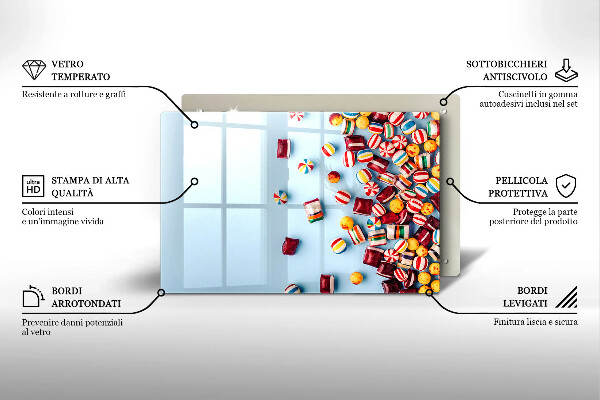 Copri piano cottura Caramelle colorate