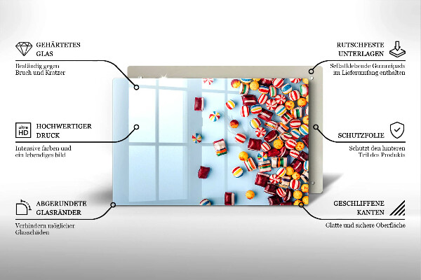 Copri piano cottura Caramelle colorate
