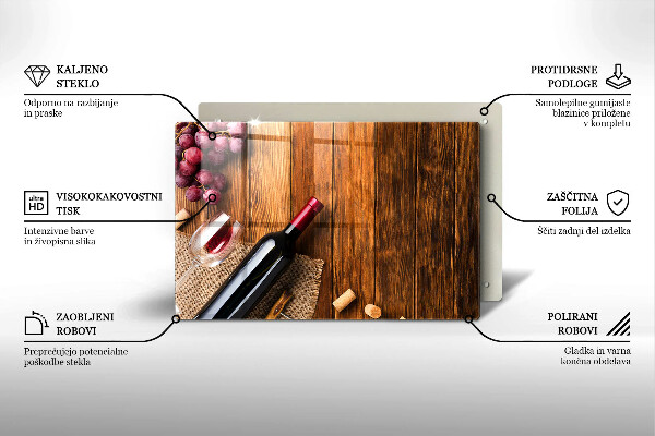 Protezione piano cottura Una bottiglia di vino rosso