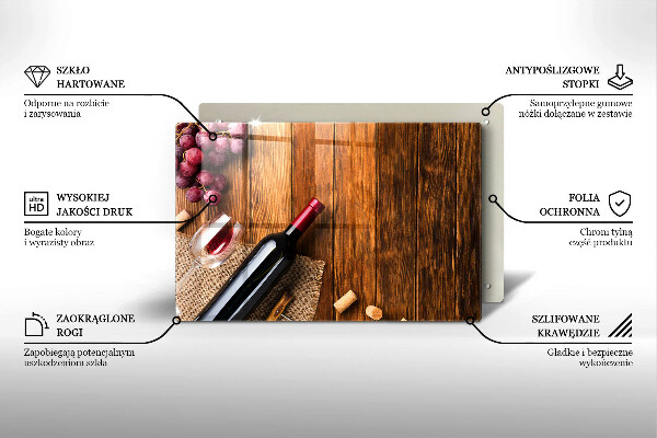 Protezione piano cottura Una bottiglia di vino rosso