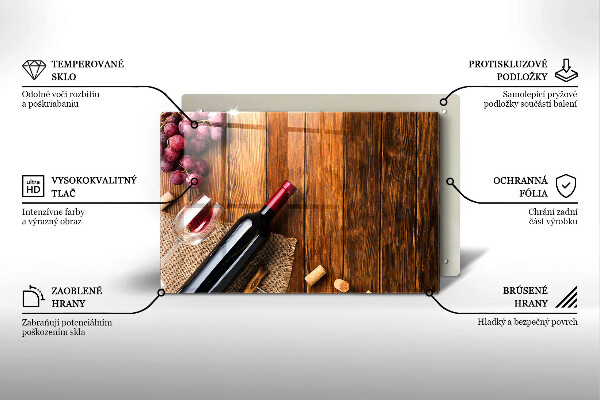 Protezione piano cottura Una bottiglia di vino rosso