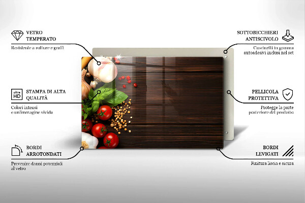 Protezione piano induzione Verdure sul tavolo