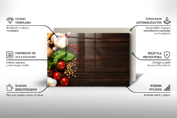 Protezione piano induzione Verdure sul tavolo
