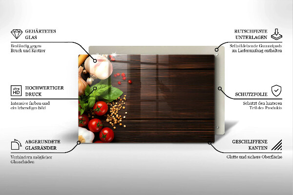 Protezione piano induzione Verdure sul tavolo