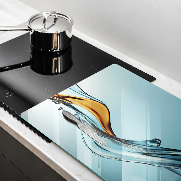 Protezione piano induzione Acqua su sfondo blu