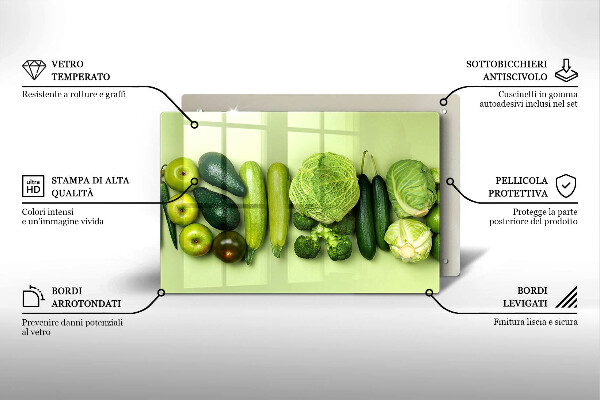 Protezione piano induzione Frutta e verdura verde