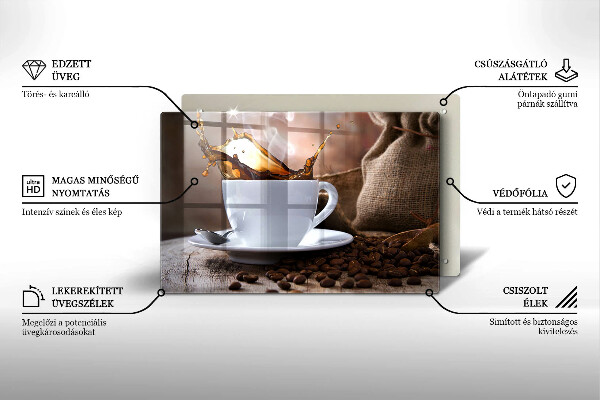 Copri piano cottura Tazza e chicchi di caffè