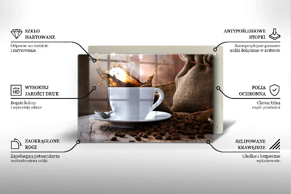 Copri piano cottura Tazza e chicchi di caffè