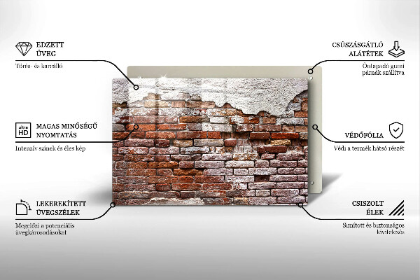 Copri piano cottura Vecchio muro di mattoni e cemento
