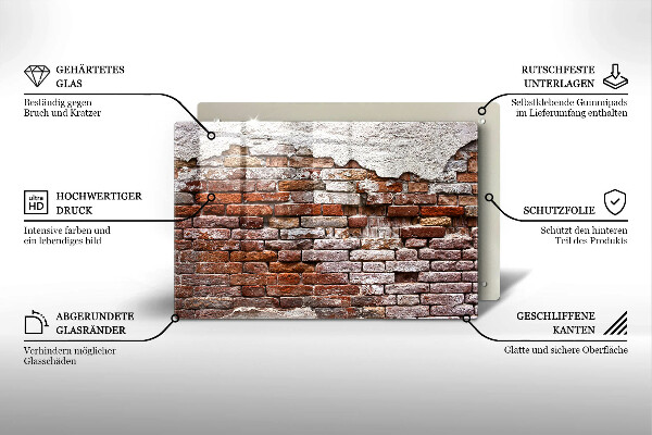 Copri piano cottura Vecchio muro di mattoni e cemento