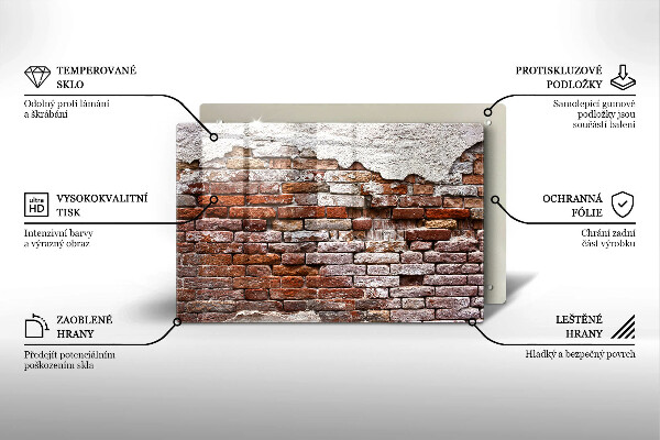 Copri piano cottura Vecchio muro di mattoni e cemento