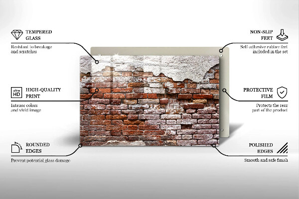 Copri piano cottura Vecchio muro di mattoni e cemento